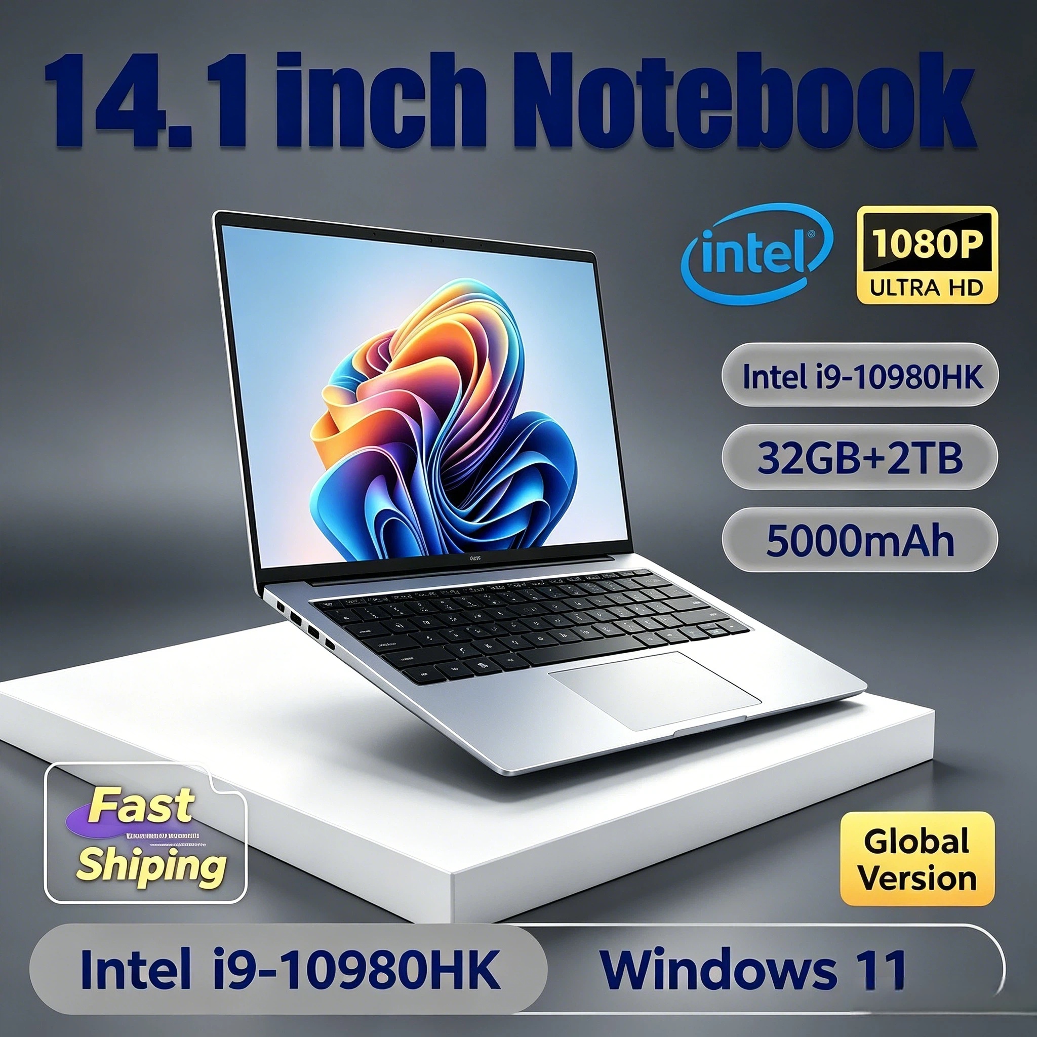 Pc Gaming I9 - Ordinateur portable 14,1 pouces Intel Core