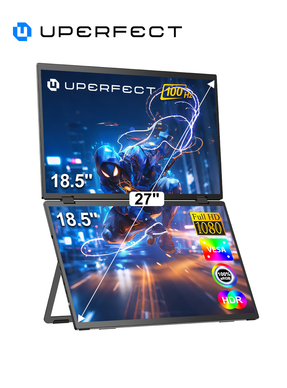 Pc Gaming Y Monitor - Moniteur portable à double écran UPERFECT