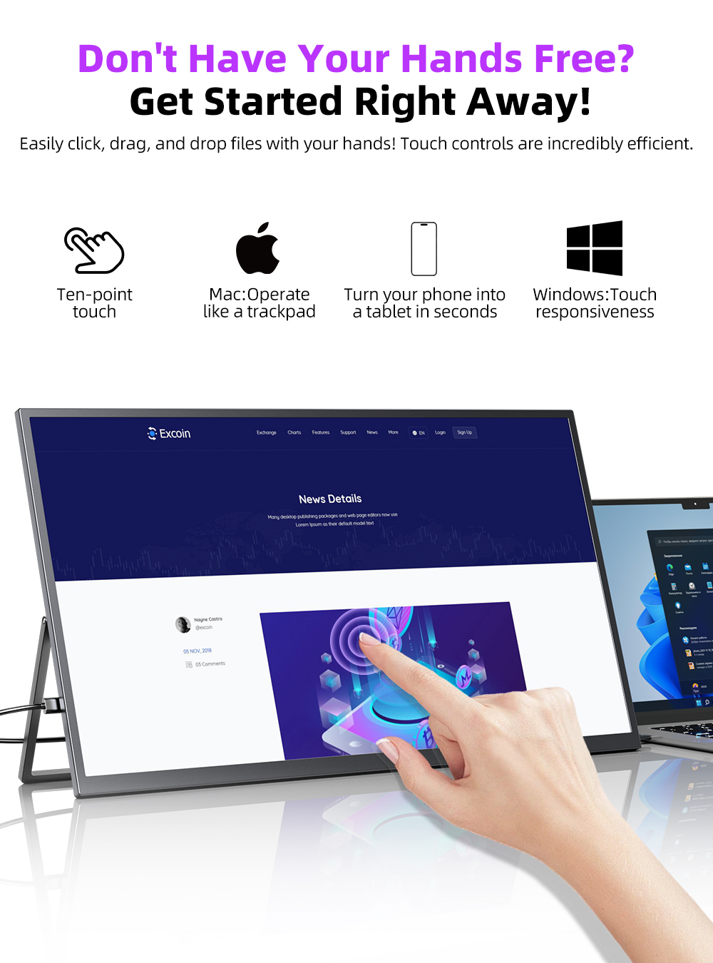 UPERFECT Écran tactile portabl - Pc Gaming Y Monitor avis et prix